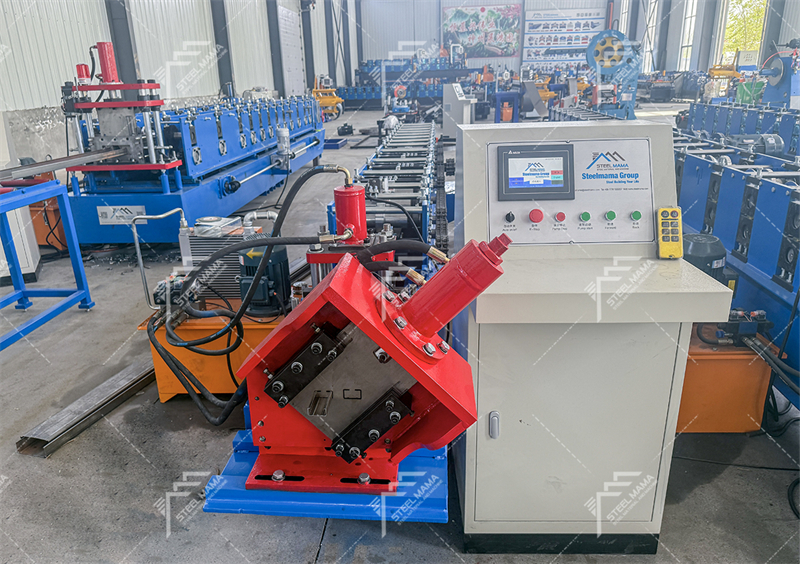 Machine de fabrication de rayonnages verticaux pour entrep&ocirc;t